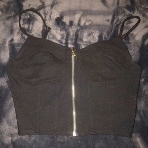 H&M Zip Up Cami Crop Top